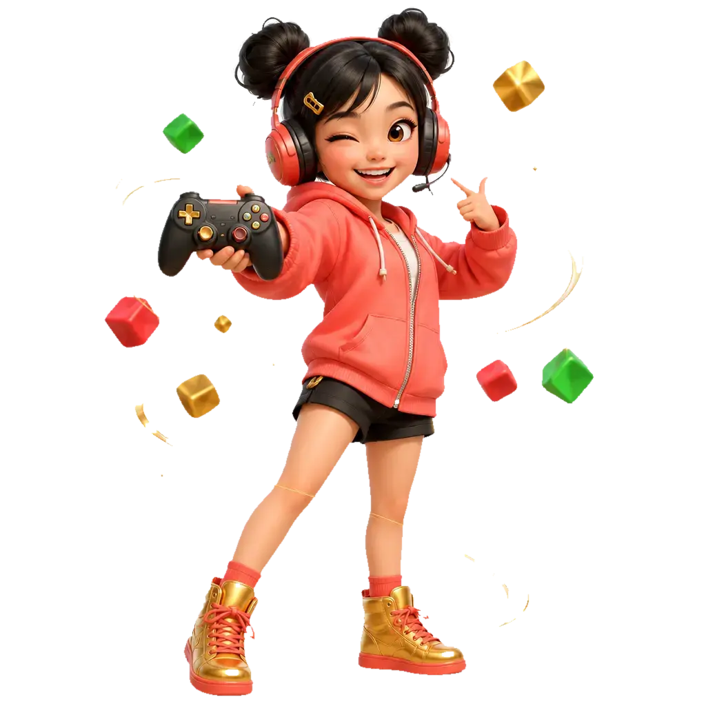 皮皮 拿著遊戲手把設計 Roblox 遊戲